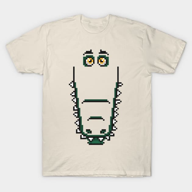 crocodile pixel face T-Shirt by Mako Design 